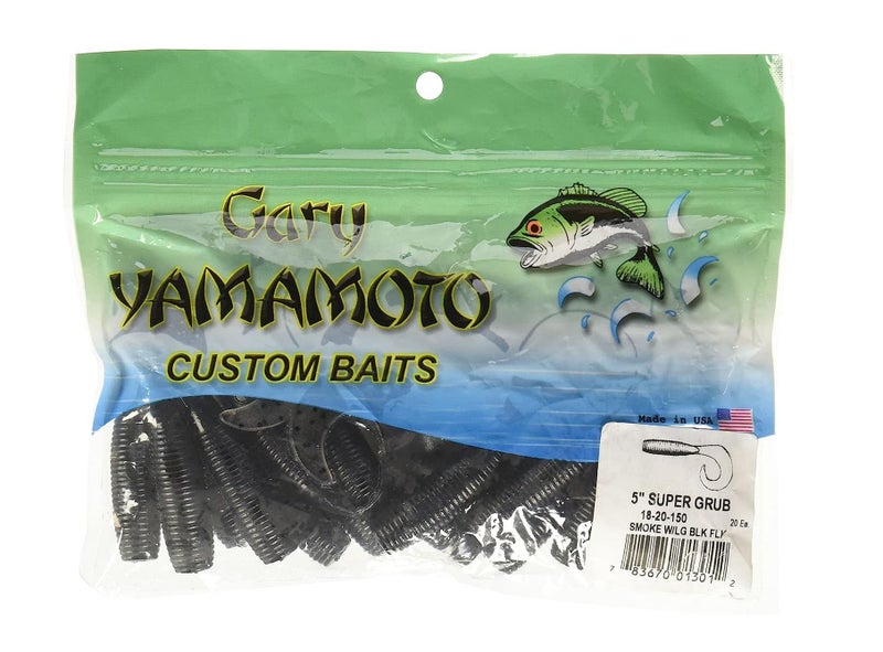 Yamamoto 5" Super GRUB Smoke W/Large Black Flake (20 Pack) - Image 3